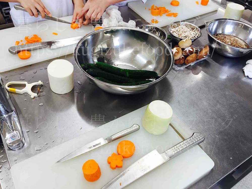 栄養士学校の授業風景・教材
