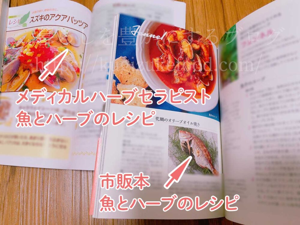 キャリカレのメディカルハーブセラピスト資格講座の独学本