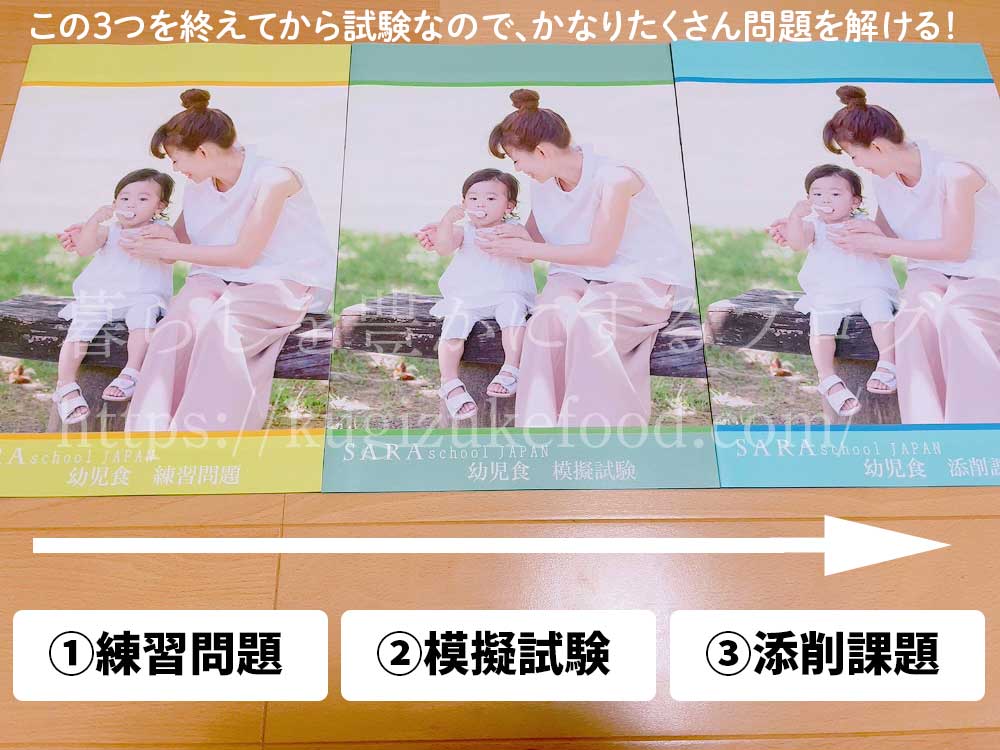 幼児食マイスターとベビーフードインストラクター資格が取れるSARAスクールの幼児食資格講座の教材・テキスト
