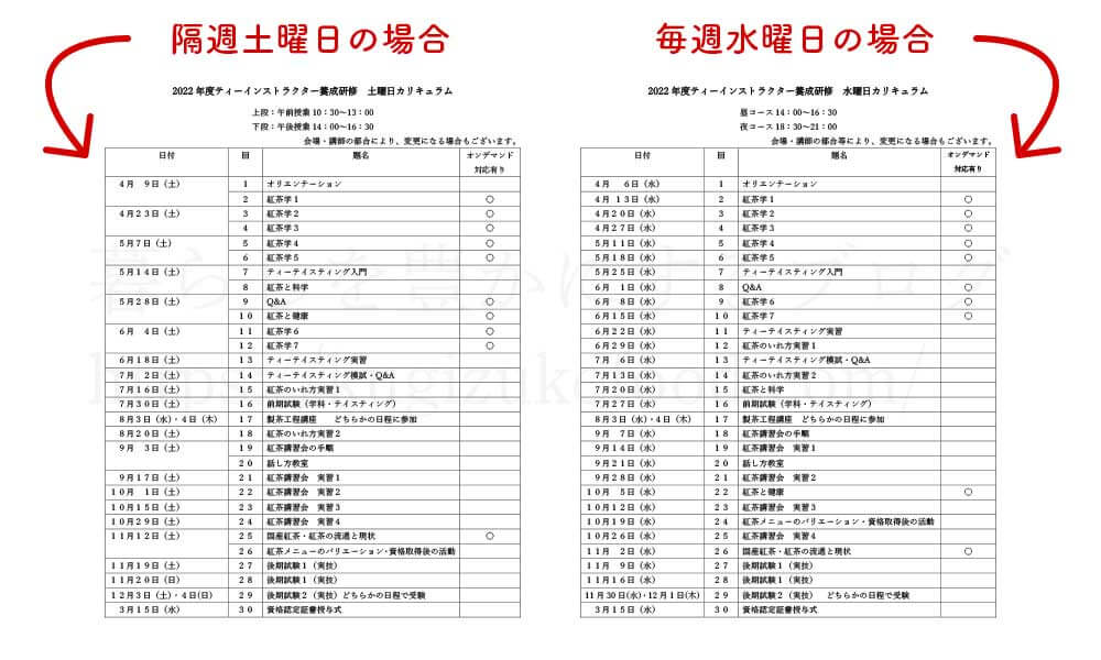 ティーインストラクターの講義内容