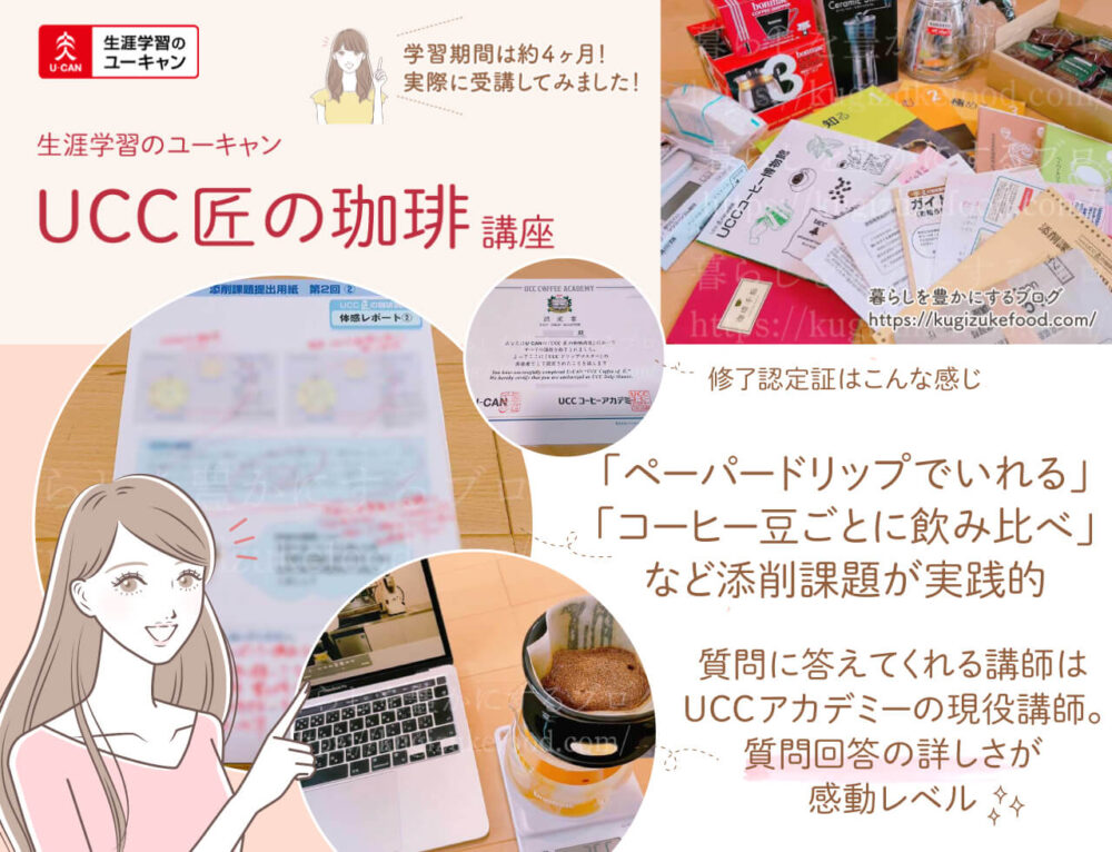 ユーキャンのUCCドリップマスター(ユーキャンUCC匠の珈琲講座)のテキスト・教材