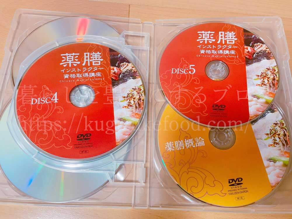 キャリカレの薬膳インストラクター資格取得講座の教材・テキスト