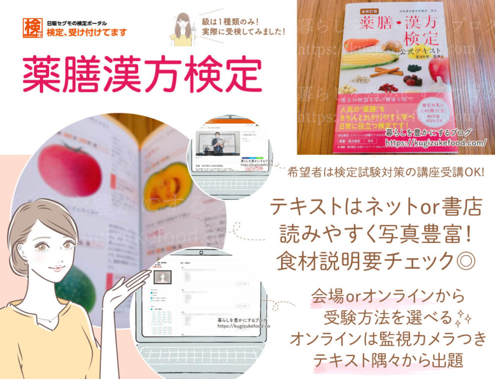 薬膳漢方検定の口コミや評判とテキスト